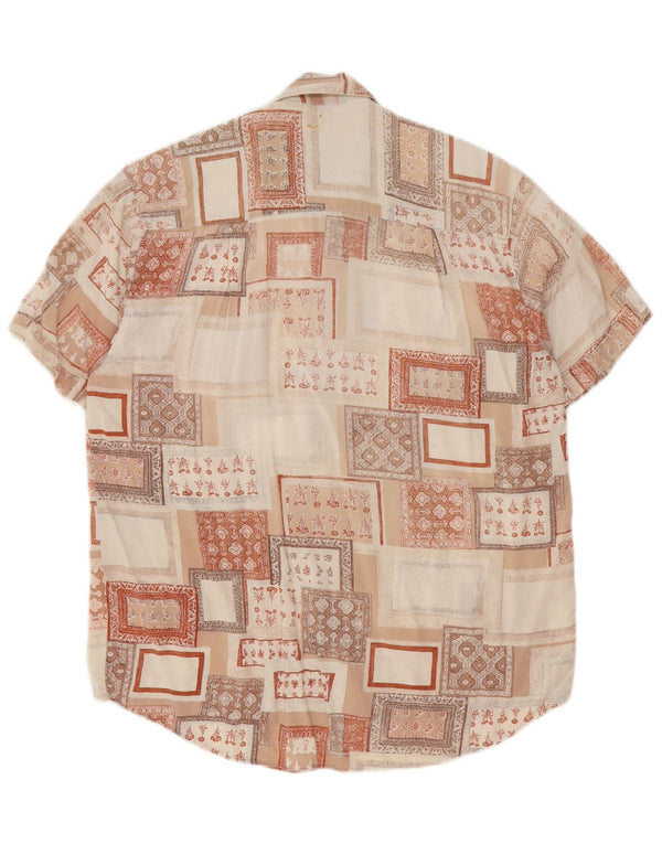 Harrison & Son Mens Short Sleeve Shirt Medium Multicoloured Geometric