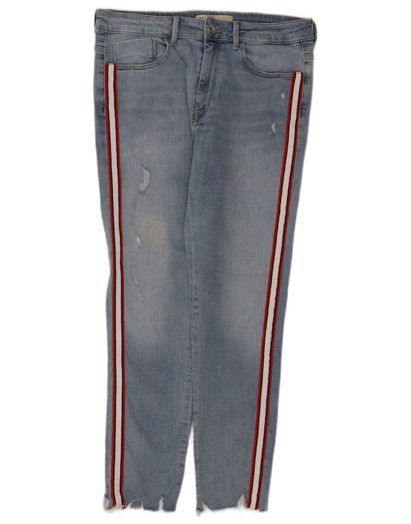 Damskie jeansy Zara w trudnej sytuacji, EU 42, duże, W32, L26, niebieska bawełna
