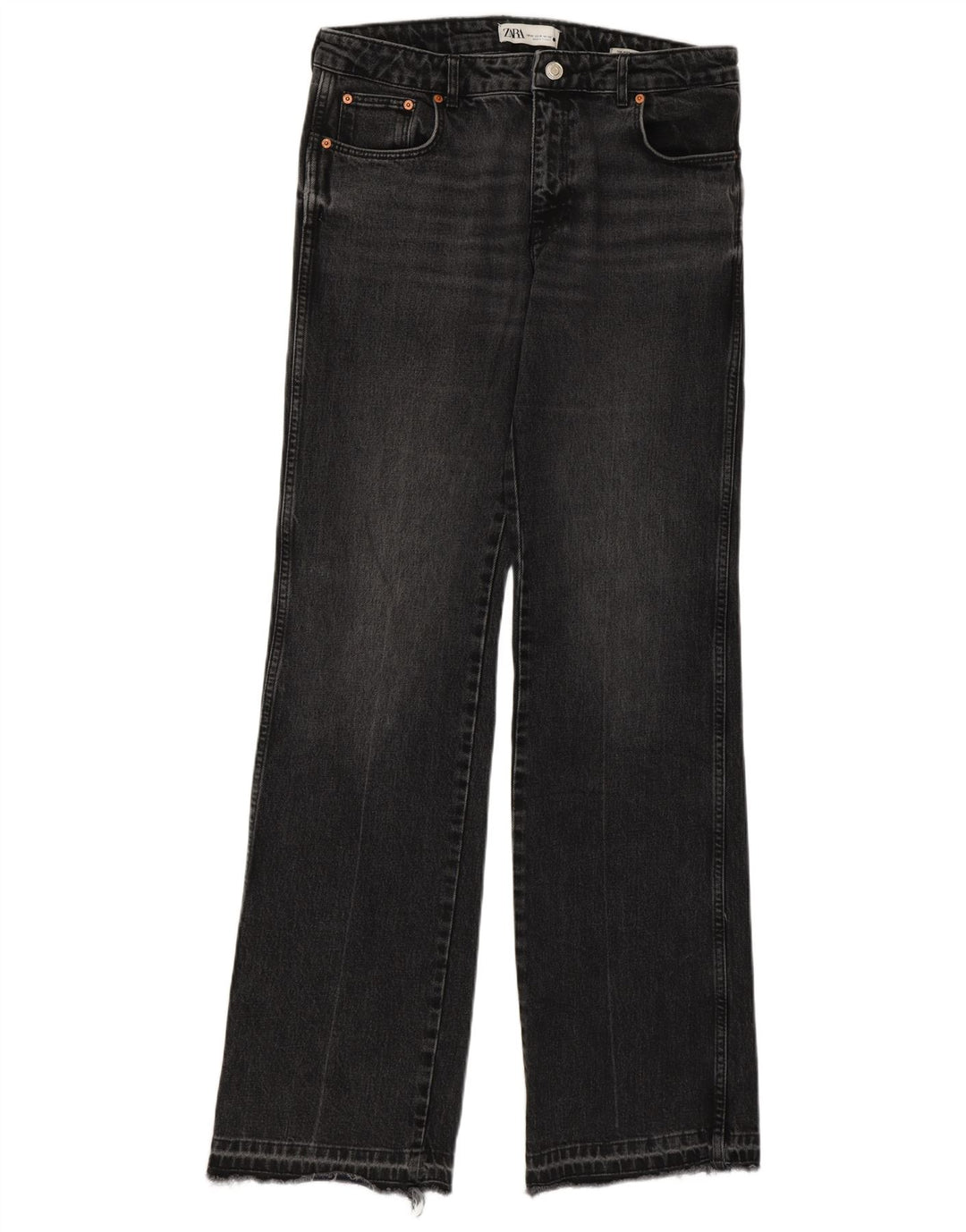 ZARA Womens Straight Jeans EU 42 Large W32 L34 Grey Cotton
