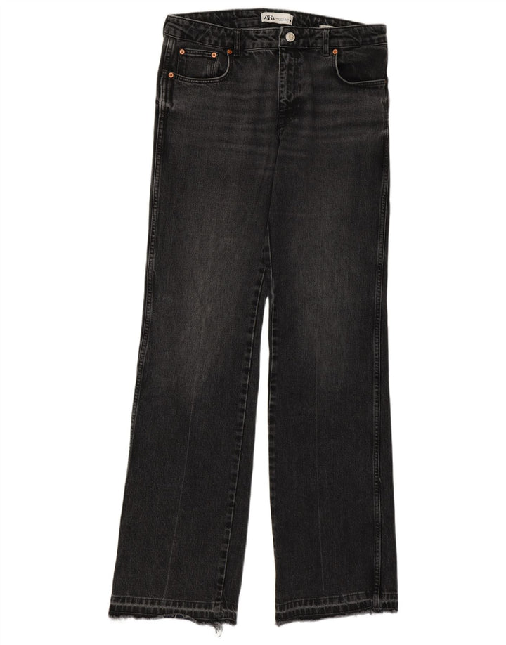 ZARA Womens Straight Jeans EU 42 Large W32 L34 Grey Cotton