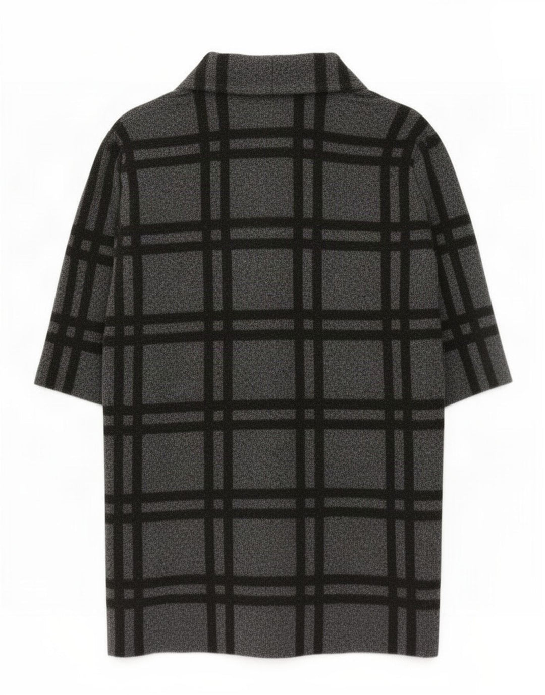 Damski płaszcz oversize Zara UK 16, duży, szary, poliester w kratę