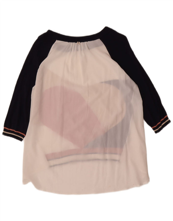 Damska tunika SIMONA BARBIERI z abstrakcyjnym wzorem UK 16, duża biała