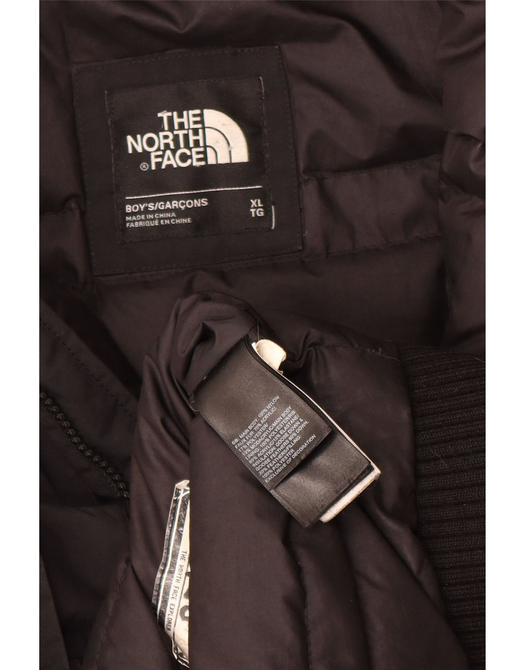 Wyściełana kurtka chłopięca z kapturem The North Face 14-15 lat XL, czarna, poliestrowa