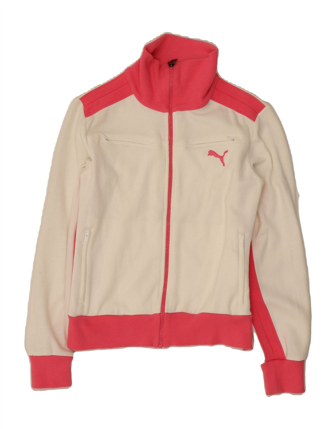 PUMA Womens Tracksuit Top Jacket UK 12 Medium  Off White Colourblock Vintage Puma and Second-Hand Puma from Messina Hembry 