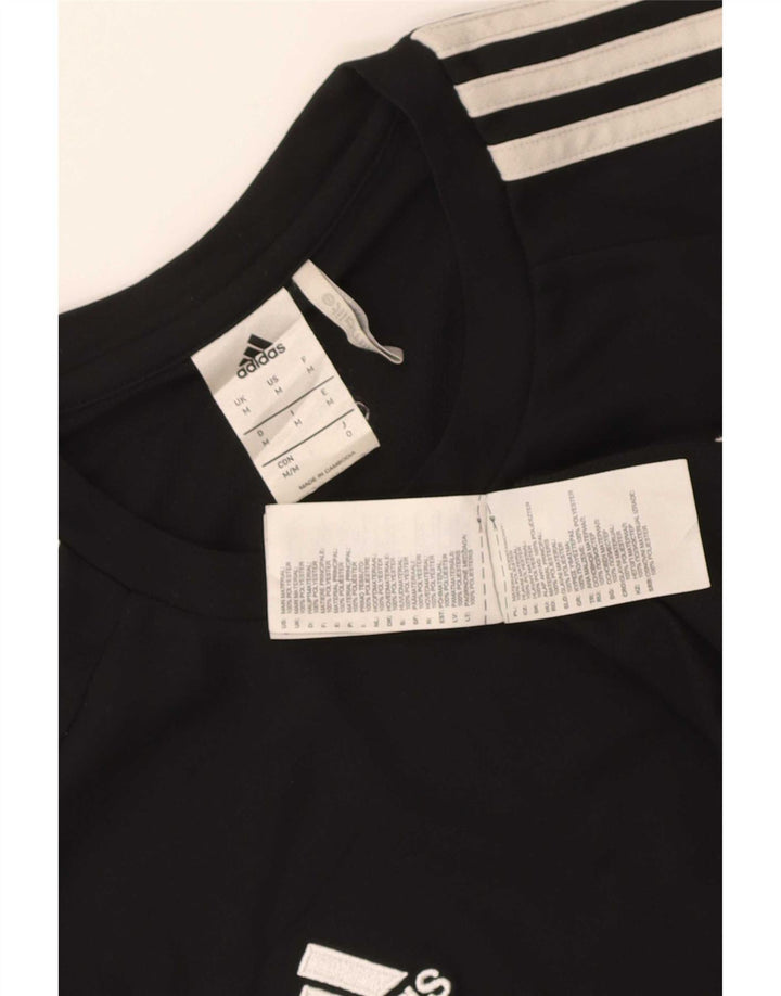 Męska koszulka Adidas Climalite Top, średni czarny poliester z blokami kolorów