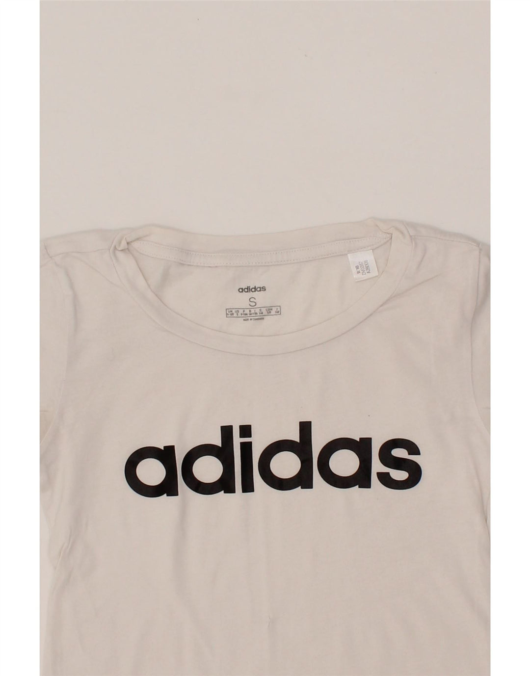 ADIDAS Girls Graphic Vest Top 9-10 Years Small White Vintage Adidas and Second-Hand Adidas from Messina Hembry 