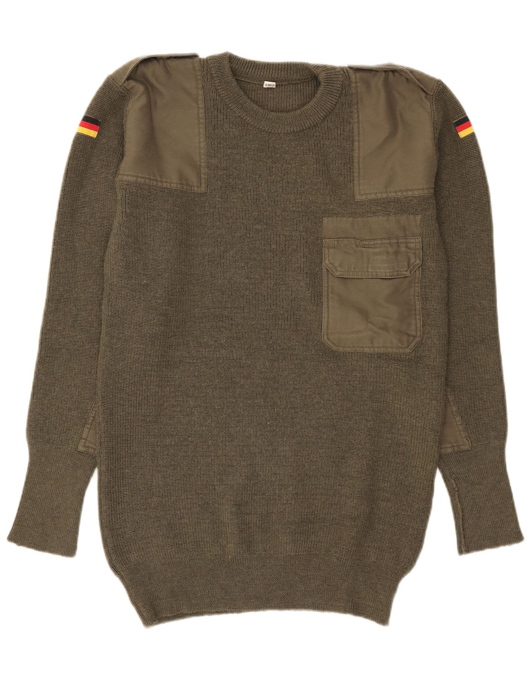 Vintage męski sweter wojskowy z okrągłym dekoltem IT 50 Medium Khaki