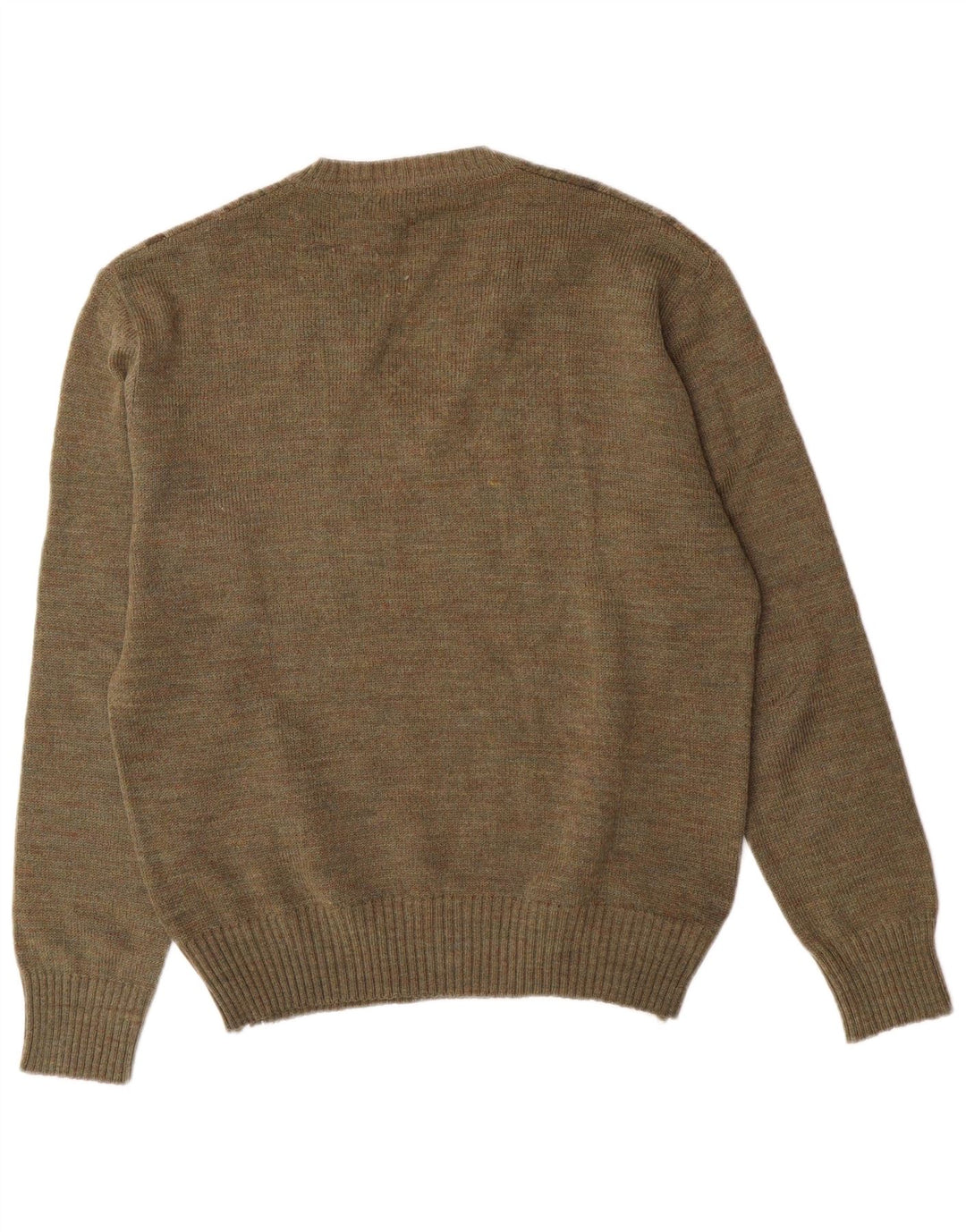 Rinaldi Męski sweter z dekoltem w kształcie litery V, średni khaki Argyle/diamentowa wełna