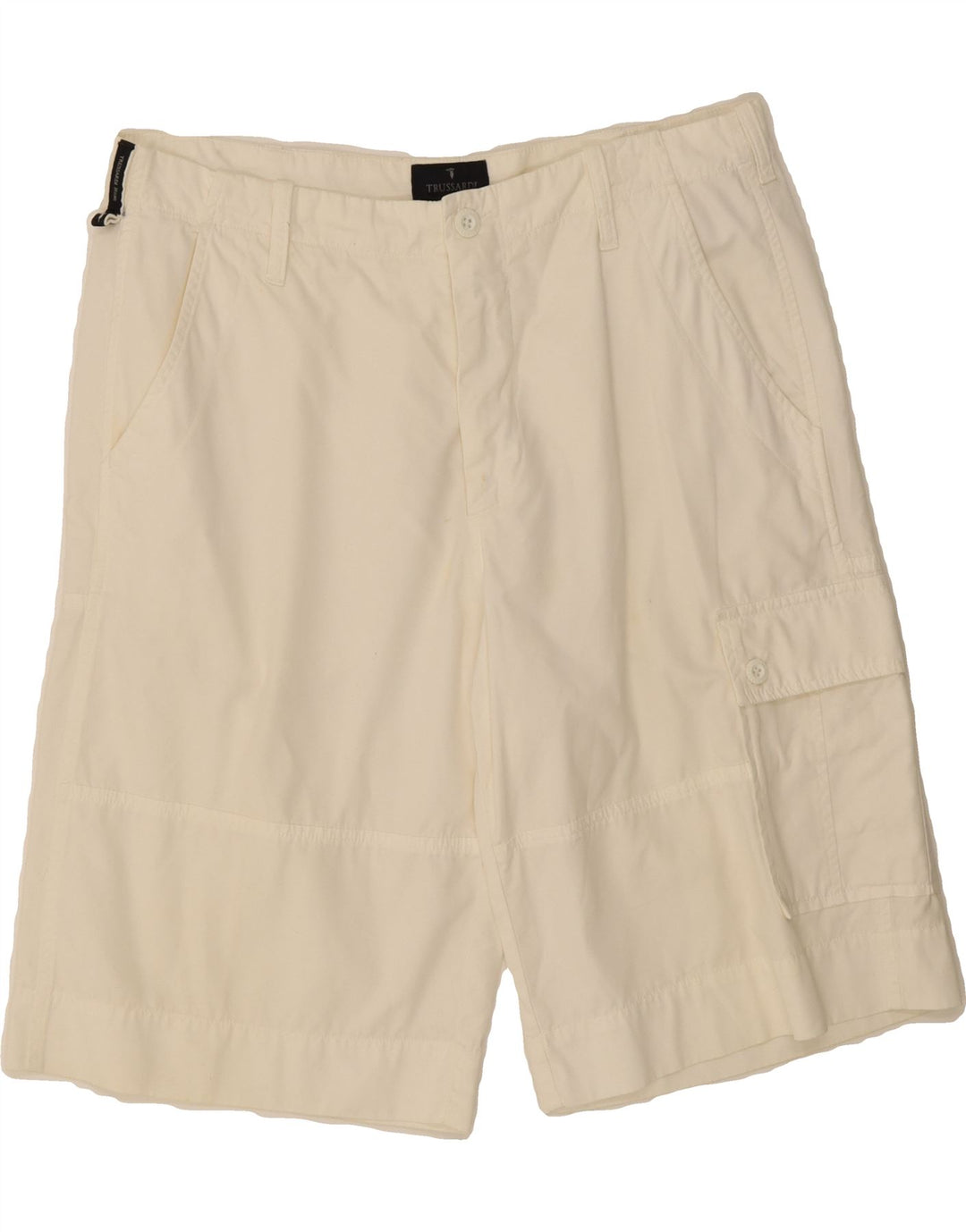 TRUSSARDI Mens Cargo Shorts IT 52 XL W34  Off White Cotton Vintage Trussardi and Second-Hand Trussardi from Messina Hembry 