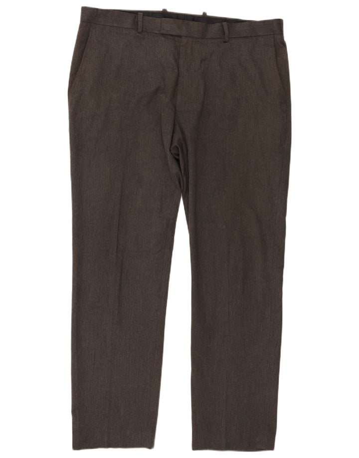 Męskie spodnie chino Marks & Spencer Slim Fit W38 L31 Szary poliester