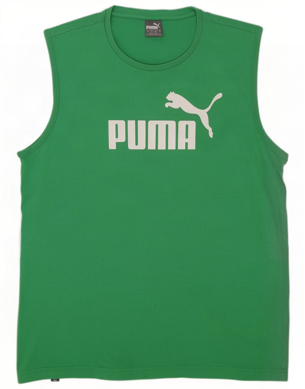 Męska kamizelka z grafiką Puma, duża, zielona