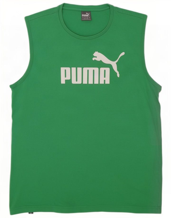 Męska kamizelka z grafiką Puma, duża, zielona