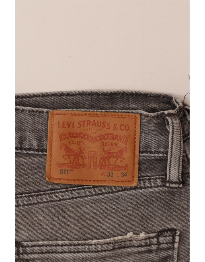 Męskie jeansy Levi's 511 Slim W33 L34 Szare
