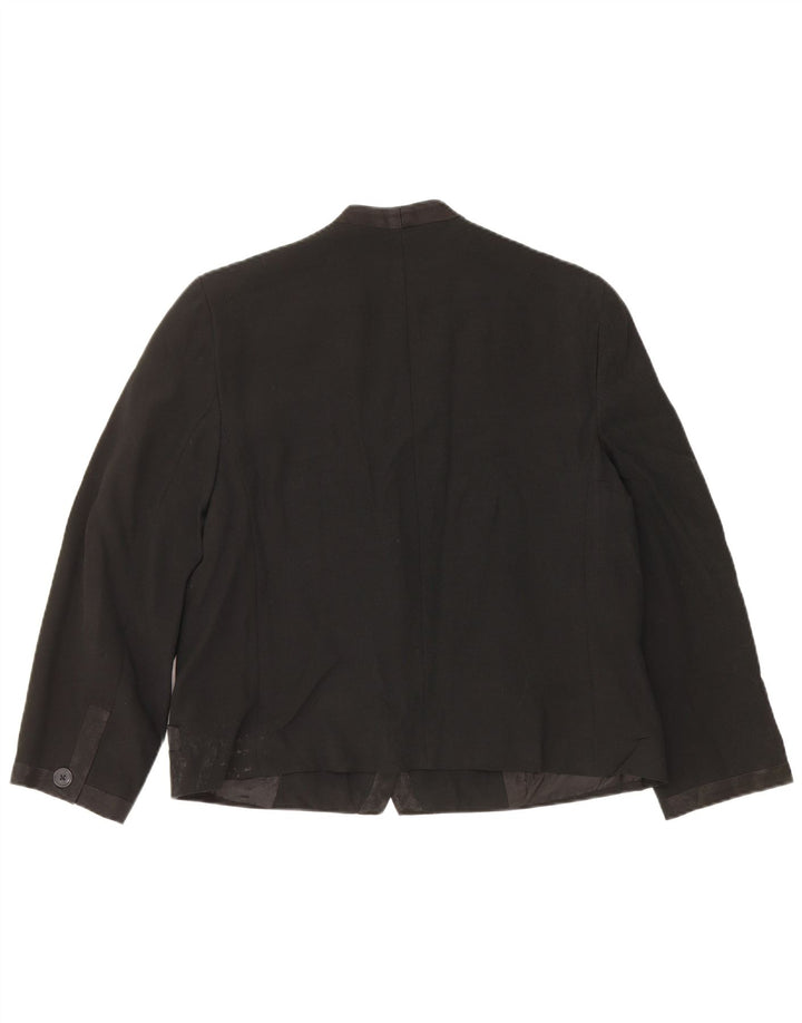 Damska marynarka Perte by Krizia zapinana na 1 guzik UK 16, duża czarna octan