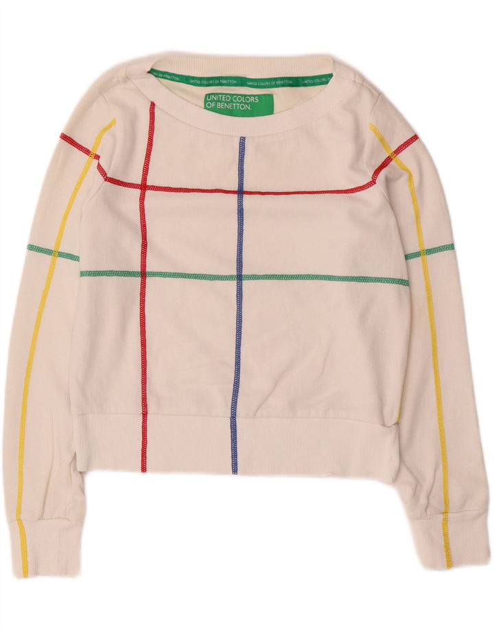Damska bluza BENETTON Crop Sweat UK 10 w małe białe paski