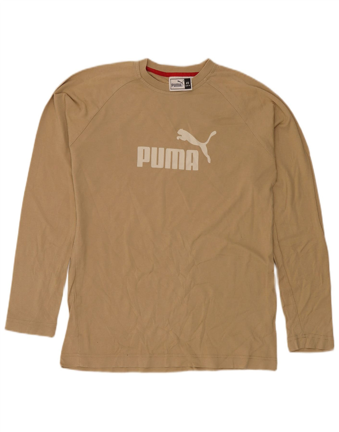 PUMA Mens Graphic Top Long Sleeve XS Beige