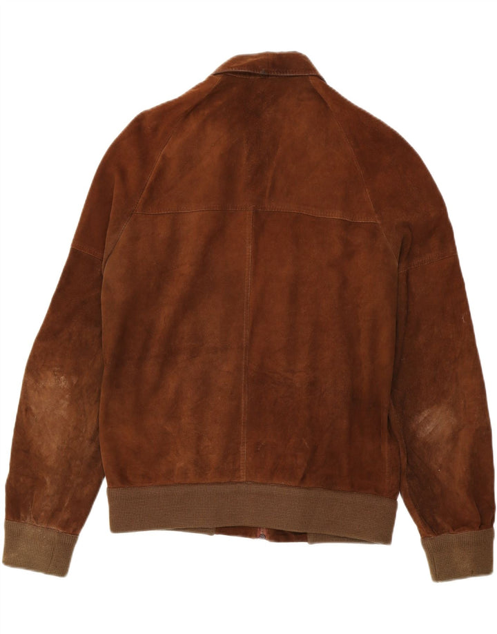 Vintage męska zamszowa kurtka bomber UK 38 średni brąz