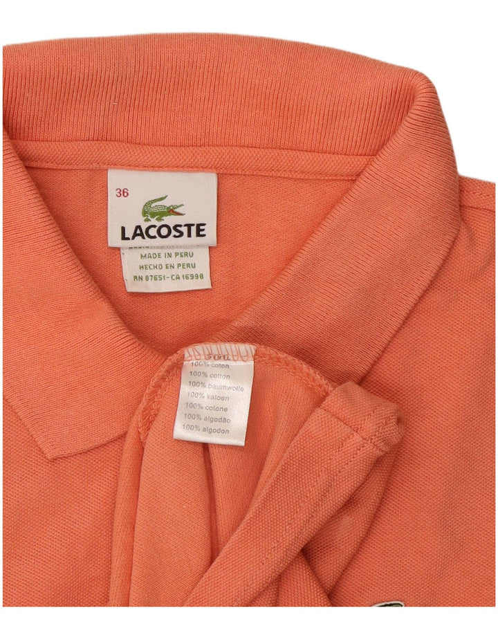 Damska koszulka polo Lacoste, rozmiar 36, mała, pomarańczowa, bawełniana