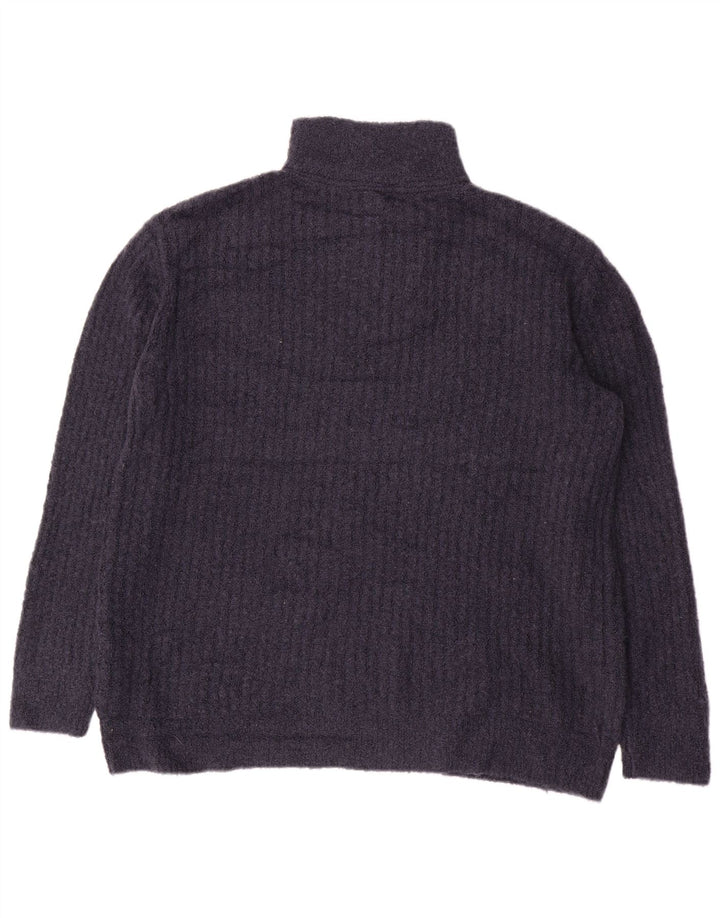 Damski sweter z zamkiem błyskawicznym L.L.BEAN UK 16, duży, granatowy, nylon