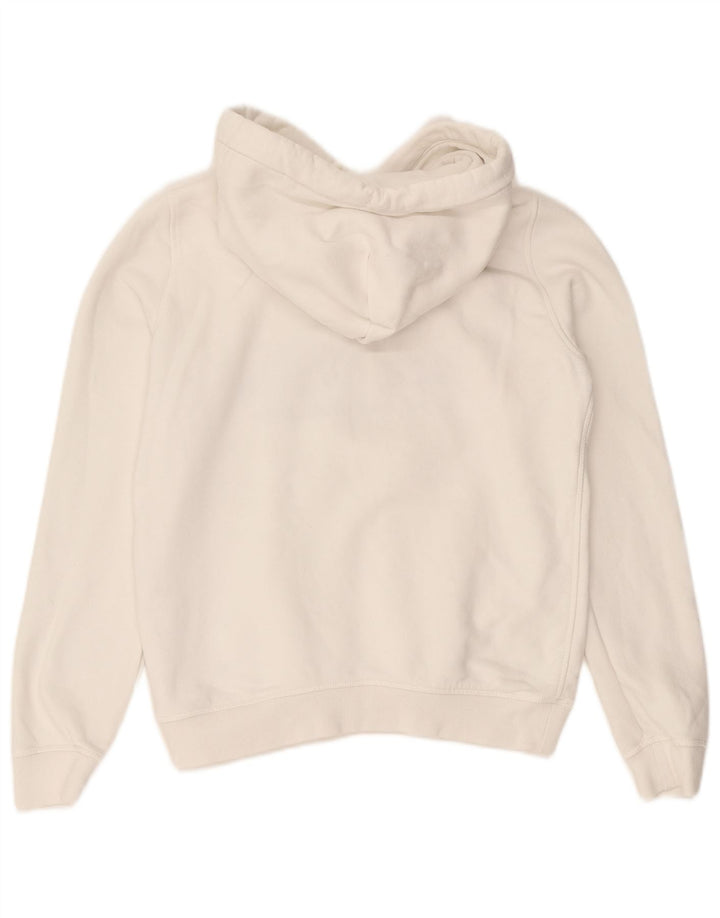 JACK WILLS Damski sweter z kapturem i grafiką, UK 8, mały, biały, bawełniany