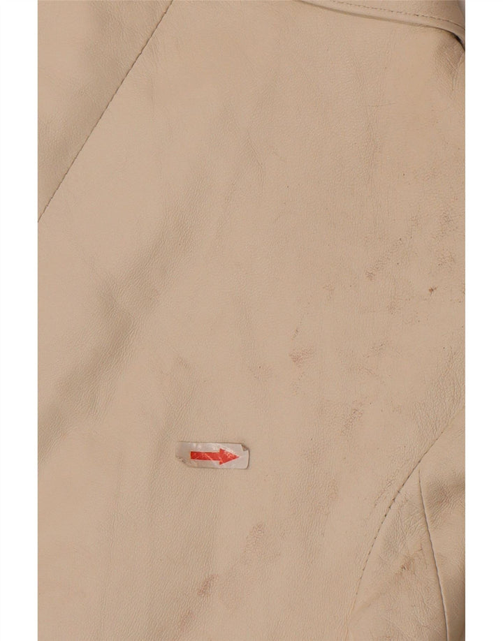 Damska kurtka skórzana Cayenne IT 42, średnia biała skóra