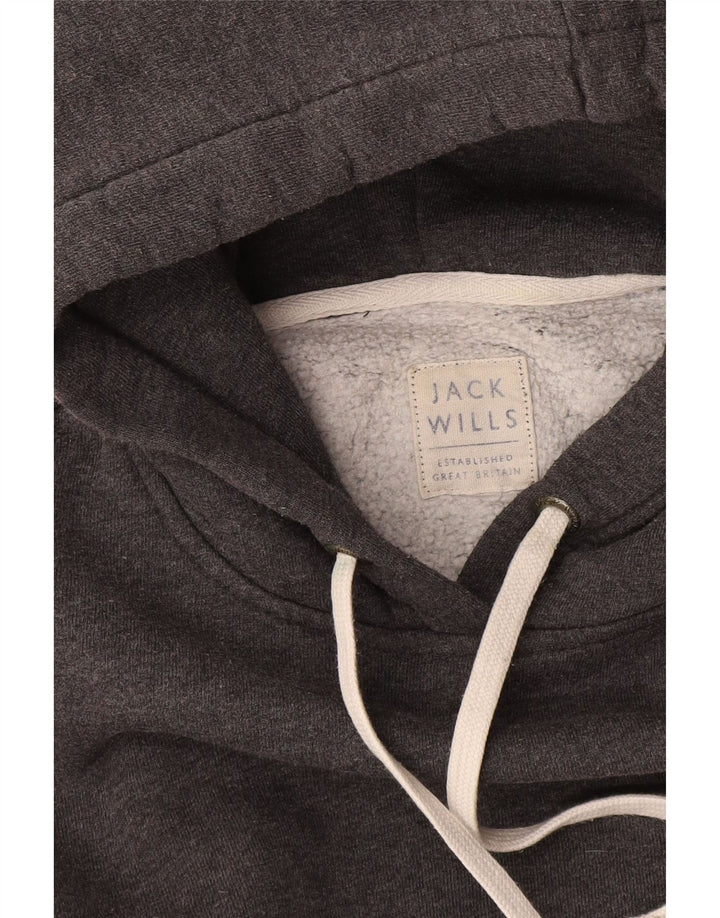 Damski sweter z kapturem i grafiką JACK WILLS UK 14, średni szary
