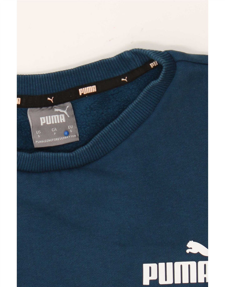 Damska bluza oversize Puma Jumper UK 10 Small Blue Cotton