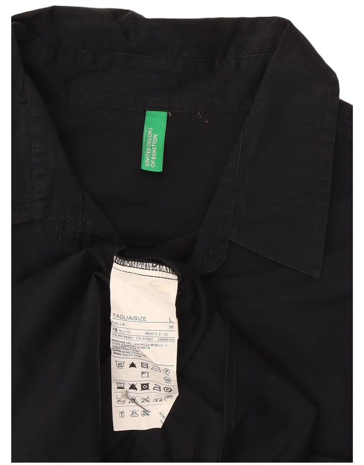 Koszula damska Benetton UK 16, duża, czarna, bawełniana
