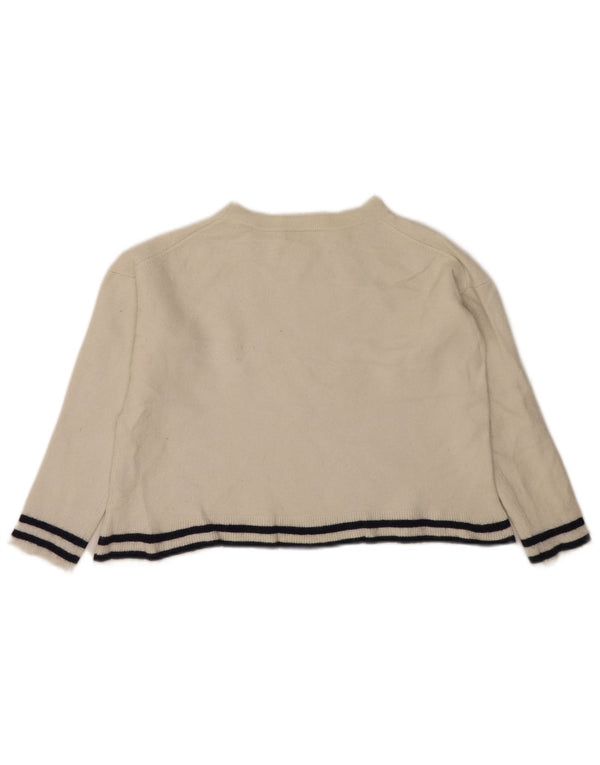 Damski sweter z dekoltem w łódkę White Label UK 14, duży, wełniany