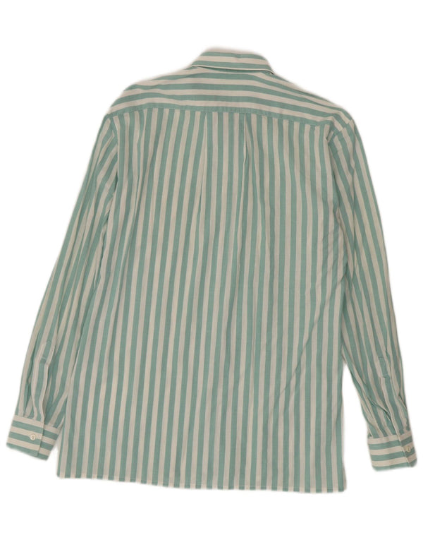 Koszula męska w stylu vintage, w średnie zielone paski