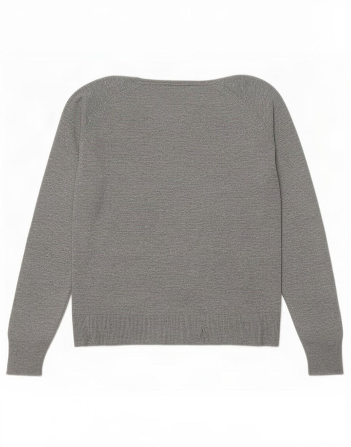 Damski sweter oversize Zara z okrągłym dekoltem UK 14, średnioszara wiskoza