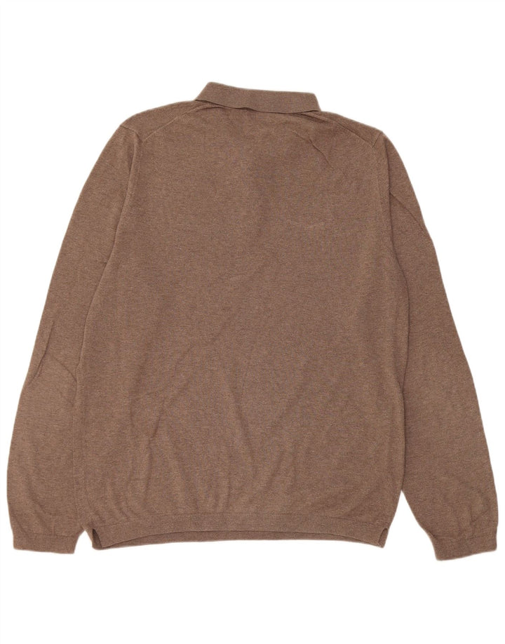Męski sweter polo Massimo Dutti, duży, brązowy