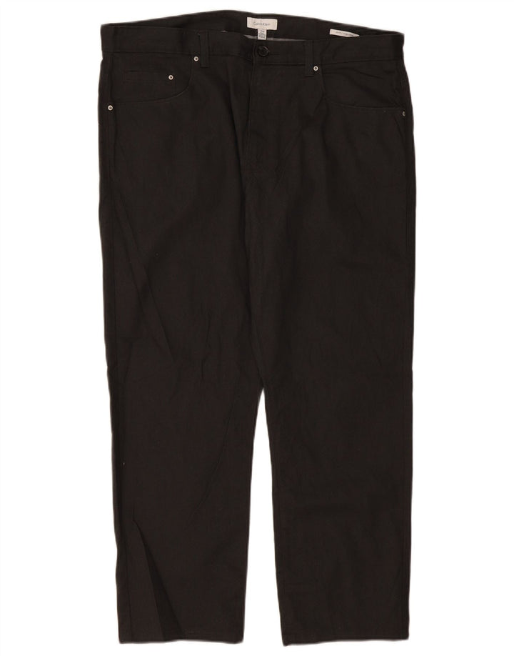 Męskie spodnie casual CALVIN KLEIN W36 L30, czarna bawełna