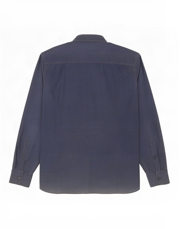 Męska koszula slim fit Hugo Boss, duża, niebieska, bawełniana w prążki