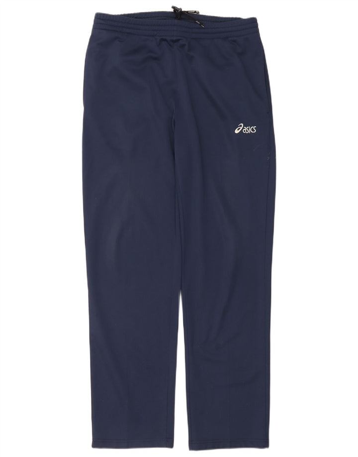 Damskie spodnie dresowe Asics, duże, granatowe, poliestrowe, sportowe