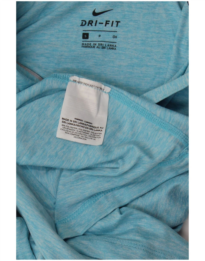 Damska koszulka NIKE Dri Fit z zamkiem błyskawicznym i długim rękawem, UK 10, mała, niebieska nakrapiana