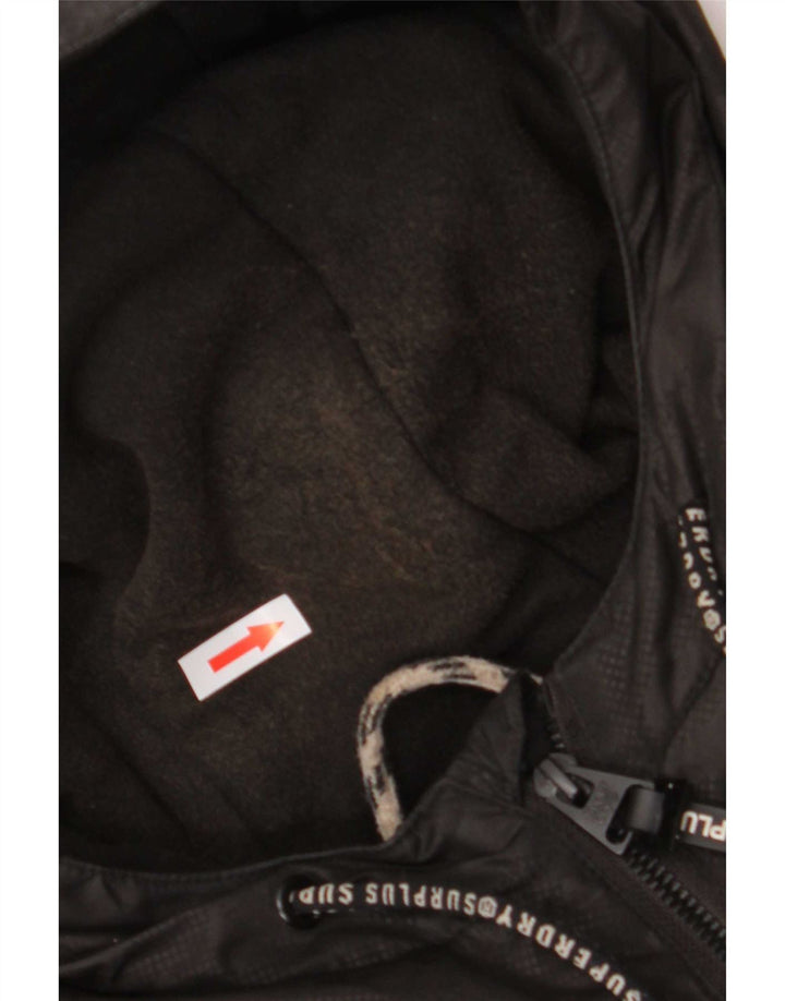 Superdry Męska kurtka Anorak z kapturem i grafiką UK 38 Medium Black Poliester