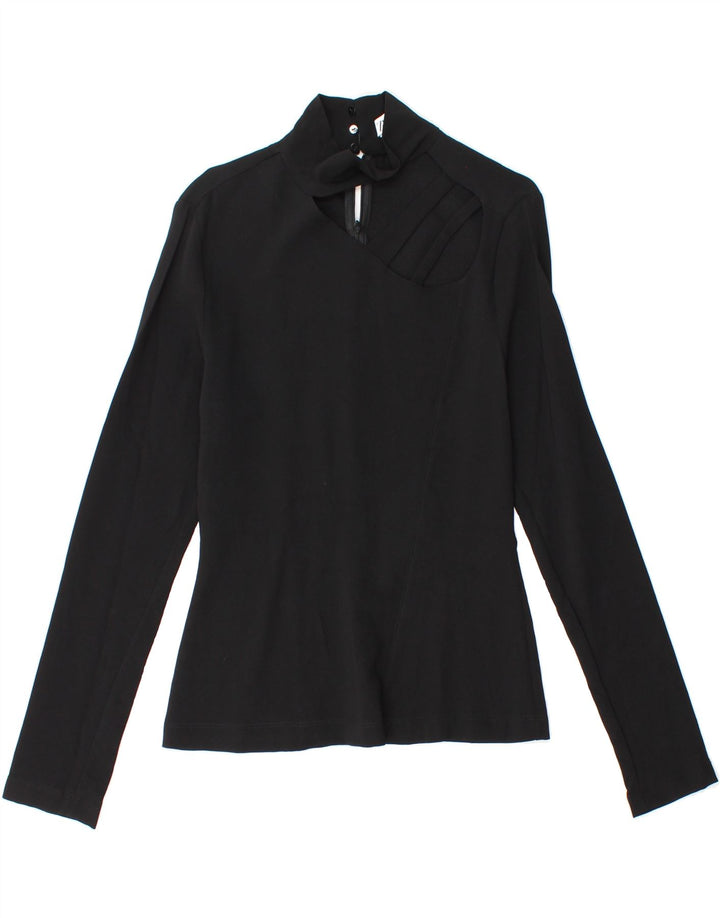 ZARA Womens Long Sleeve Blouse Top UK 10 Small Black Viscose Vintage Zara and Second-Hand Zara from Messina Hembry 
