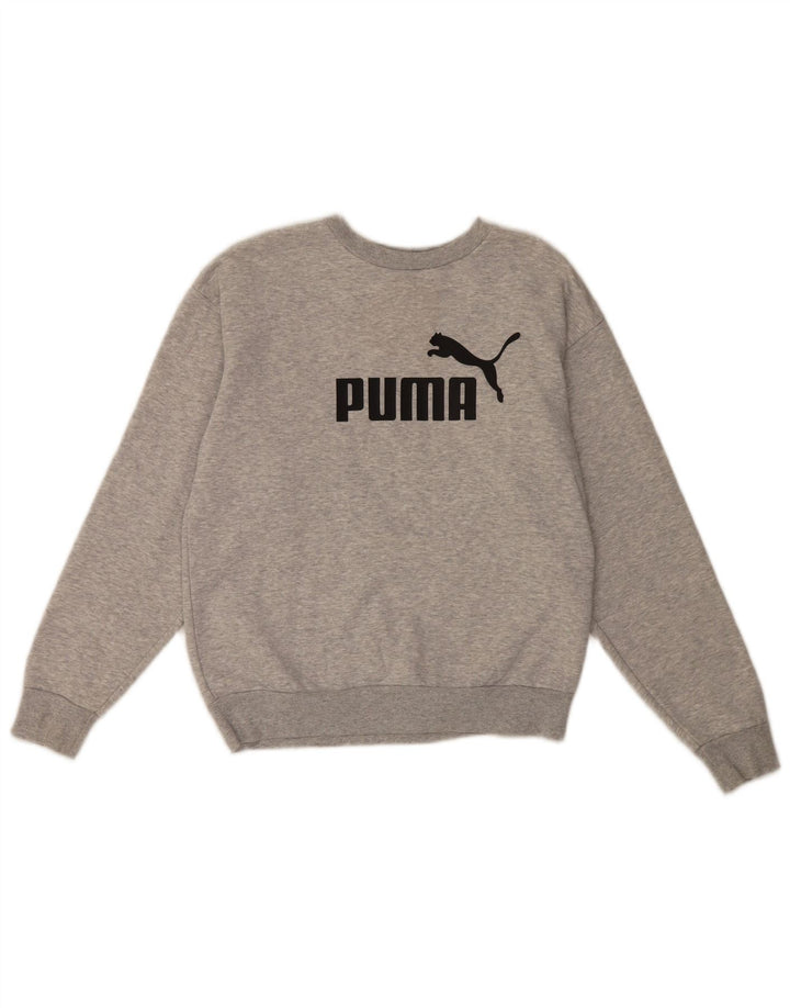 Męska bluza z grafiką Puma, sweter XS, szara bawełna