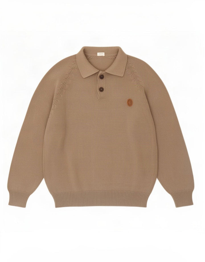 Męski sweter polo Trussardi w kolorze średniego beżu
