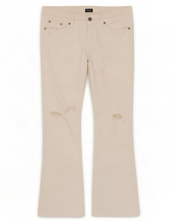 Dolce & Gabbana Womens Ittierre Distressed Bootcut Jeans W29 L32 White