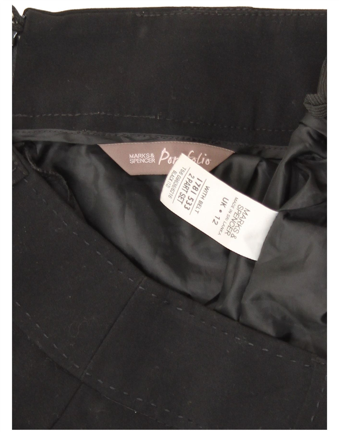 Marks & Spencer Damska spódnica ołówkowa UK 12 Medium W30 Czarny poliester