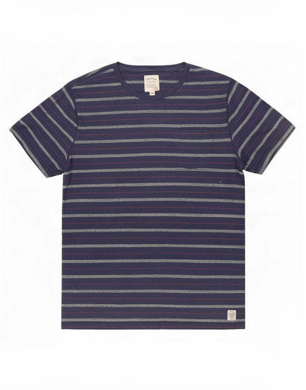 T-shirt męski Fat Face Top 2XL, bawełniany w granatowe paski