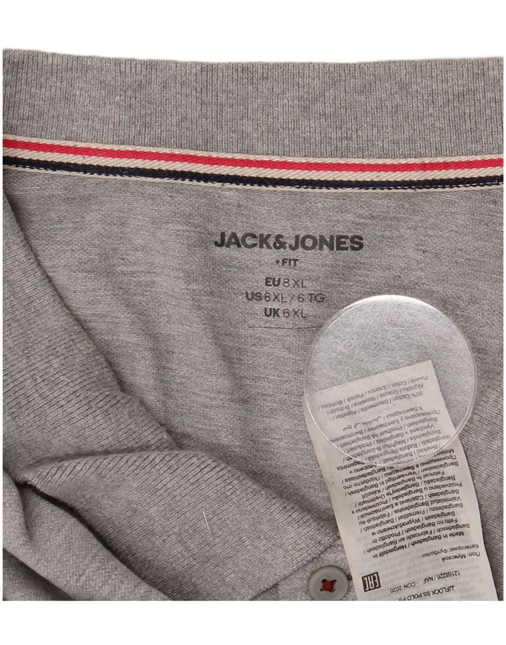 Męska koszulka polo Jack & Jones, 6XL, szara, bawełniana