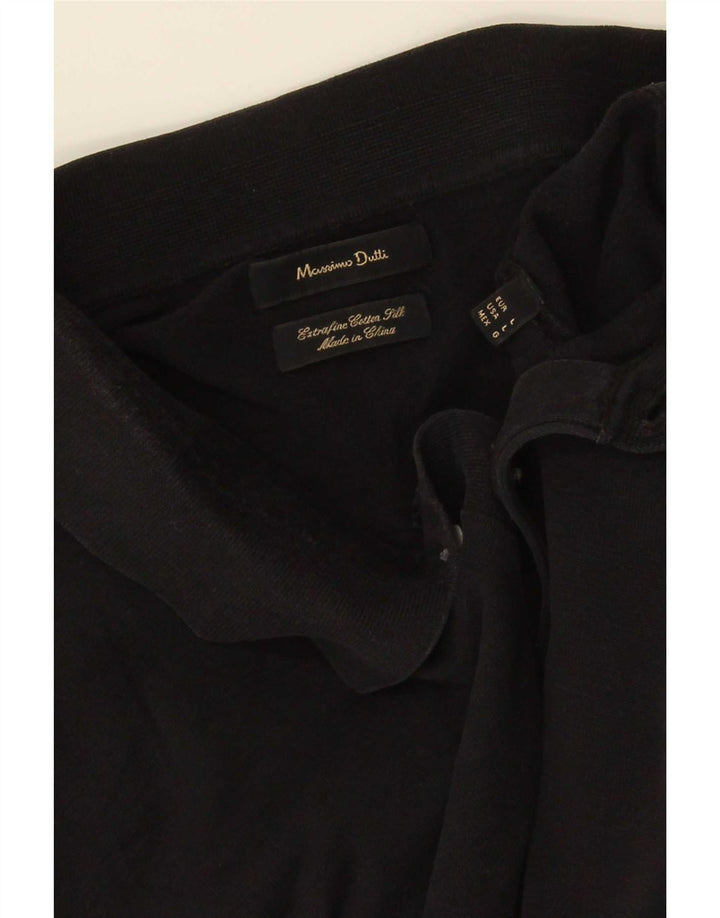 Męska koszulka polo Massimo Dutti, duża, czarna, bawełniana