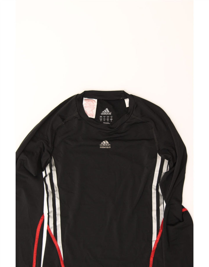 ADIDAS Boys Top Long Sleeve 11-12 Years Black Polyester Vintage Adidas and Second-Hand Adidas from Messina Hembry 