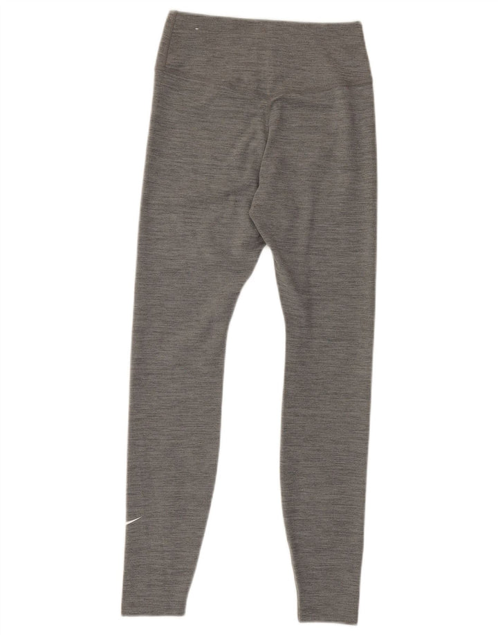 NIKE Womens Dri Fit Leggings UK 10 Small  Grey Polyester