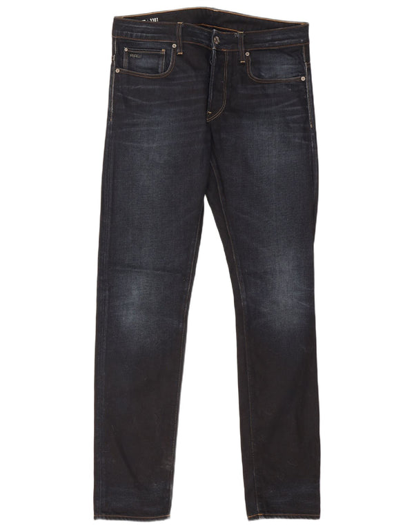 G-Star Męskie 3301 Slim Jeans W32 L34 Granatowa bawełna