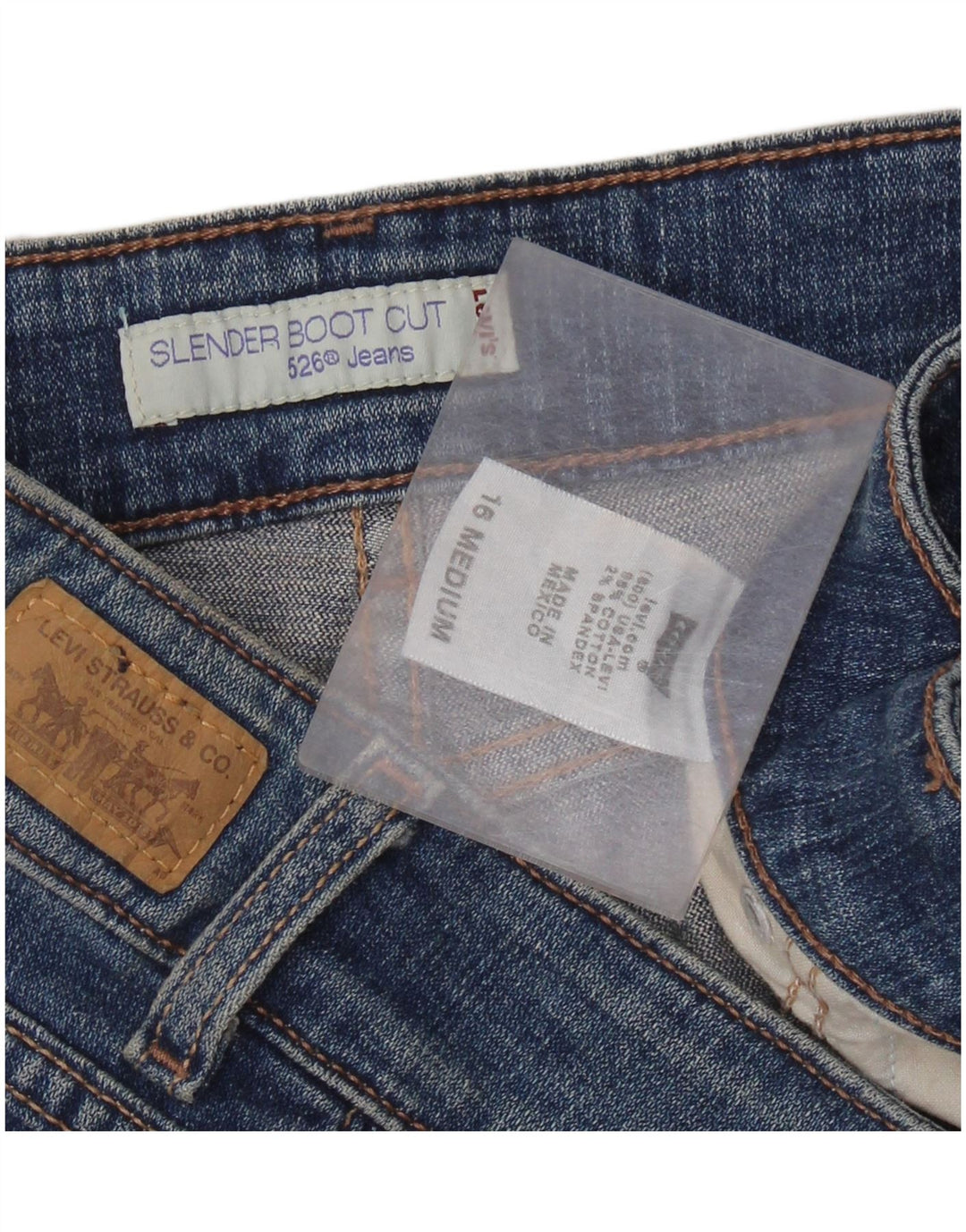 Dżinsy damskie LEVI'S 526 z wysokim stanem i smukłym tyłem US 16 2XL W36 L32 niebieskie