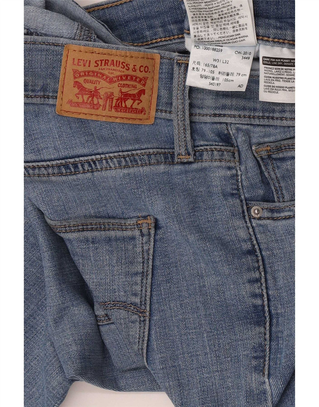 Damskie jeansy Levi's Slim W31 L32 Niebieskie bawełniane